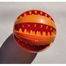 М'яч з зубцями, аналог Denta Fun, м'ячик для собак, для жування і чистки зубів, помаранчевий, 6 см, 1 шт