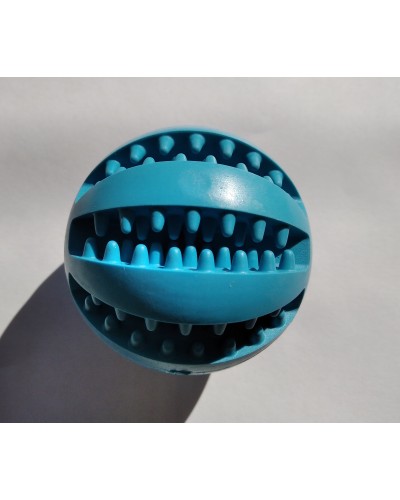М'яч з зубцями, аналог Denta Fun, м'ячик для собак, для жування і чистки зубів, синій, 5 см, 1 шт