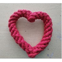 Серце плетене з мотузки, м'яка іграшка для собак, червоне, 12 см, 1 шт