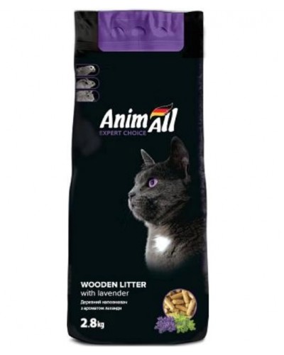 AnimAll, наповнювач деревний для туалетів домашніх тварин, з запахом лаванди, 2.8 кг