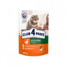  Club 4 Paws Premium (Клуб 4 Лапи Преміум), вологий корм для дорослих котів, з качкою в соусі, 100 г