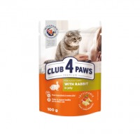  Club 4 Paws Premium (Клуб 4 Лапи Преміум), вологий корм для дорослих котів, з кролик в желе, 85 г