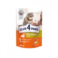  Club 4 Paws Premium (Клуб 4 Лапи Преміум), вологий корм для дорослих котів, з кролик в желе, 85 г