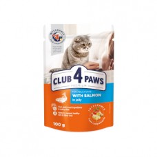  Club 4 Paws Premium (Клуб 4 Лапи Преміум), вологий корм для дорослих котів, з лососем в желе, 85 г
