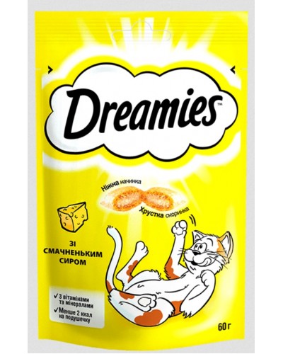 DREAMIES, ласощі для котів, подушечки з сиром, 60 г