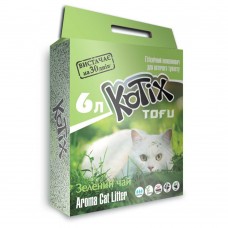 Kotix Tofu (Котікс Тофу) Green tea, наповнювач для котячого туалету соєвий, з ароматом зеленого чаю, 6 л