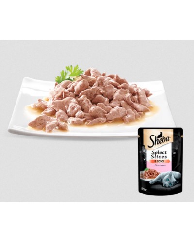 Sheba Select Slices (Шеба Селект Слайсес), відбірні шматочки з лососем у соусі, 85 г