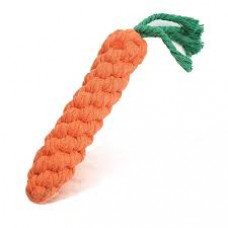 Морквинка плетена з мотузки, м'яка іграшка для собак, червона, 23 см, 1 шт