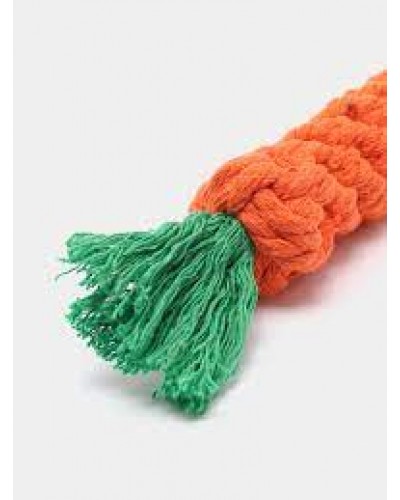 Морквинка плетена з мотузки, м'яка іграшка для собак, червона, 23 см, 1 шт