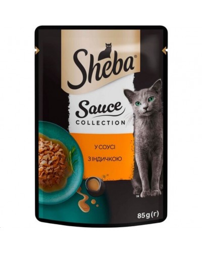 Sheba (Шеба), вологий корм для котів, шматочки з індичкою в соусі, 85 г