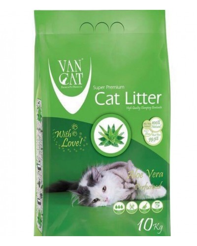 Van Cat Super Premium Quality Aloe Vera, наповнювач для котячого туалету бентонітовий грудкувальний, 10 кг