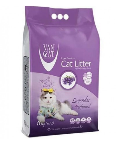 Van Cat Super Premium Quality Lavender, наповнювач для котячого туалету бентонітовий грудкувальний, 10 кг