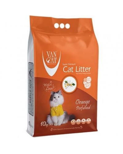 Van Cat Super Premium Quality Orange, наповнювач для котячого туалету бентонітовий грудкувальний, 10 кг