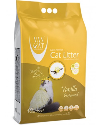 Van Cat Super Premium Quality Vanilla, наповнювач для котячого туалету бентонітовий грудкувальний, 10 кг