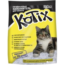 Kotix (Котікс) 3.8, силікагелевий наповнювач для котячого туалету, 3.8 л