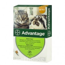 Bayer Advantage 40 від бліх, для котів вагою до 4 кг, 1 піпетка