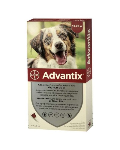Краплі Bayer Advantix для собак від 10 до 25 кг