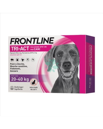 Краплі Frontline Tri-Act (Фронтлайн Три-Акт) від бліх, вошей, кліщів і комарів, для собак 20-40 кг, 1 п.